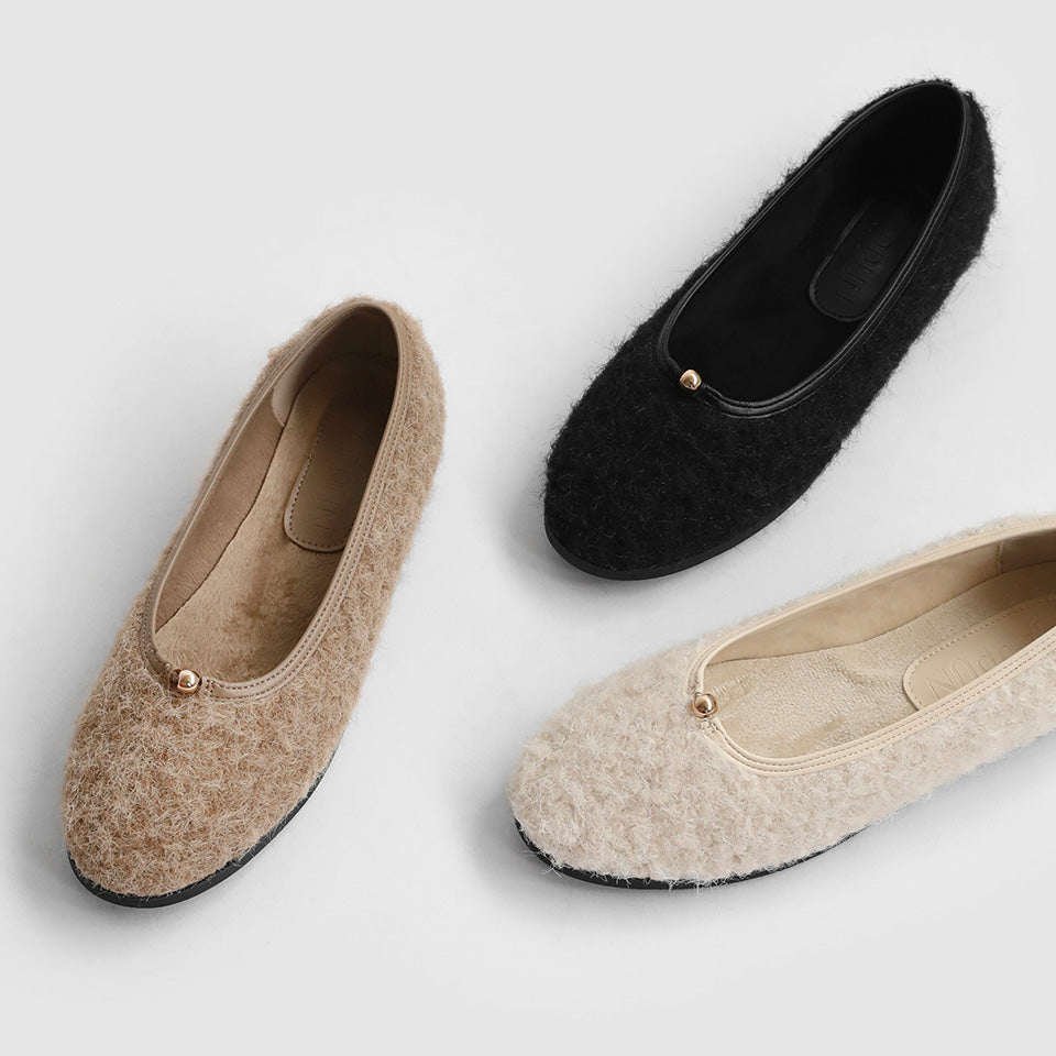 韓國 Sappun Bellamy Fur-lined Flats (1cm)【AU050】