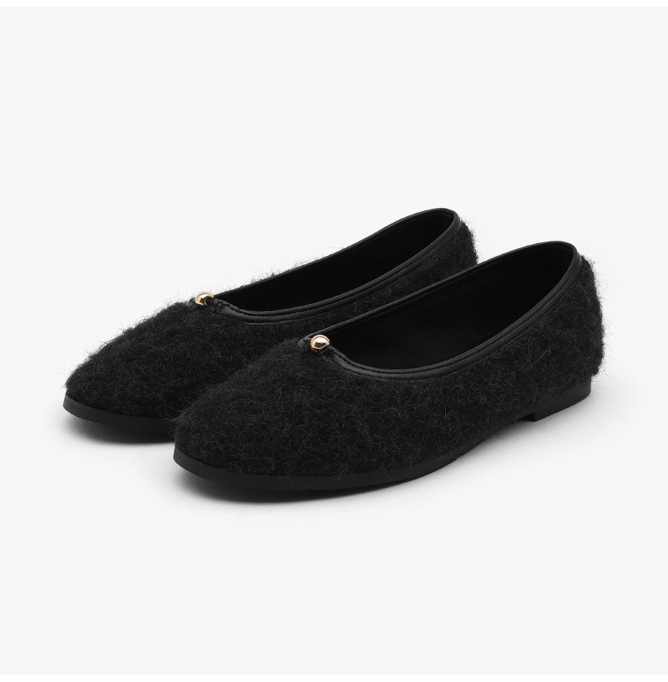 韓國 Sappun Bellamy Fur-lined Flats (1cm)【AU050】