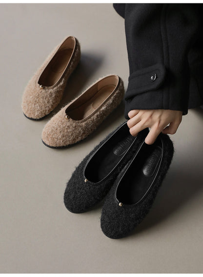 韓國 Sappun Bellamy Fur-lined Flats (1cm)【AU050】