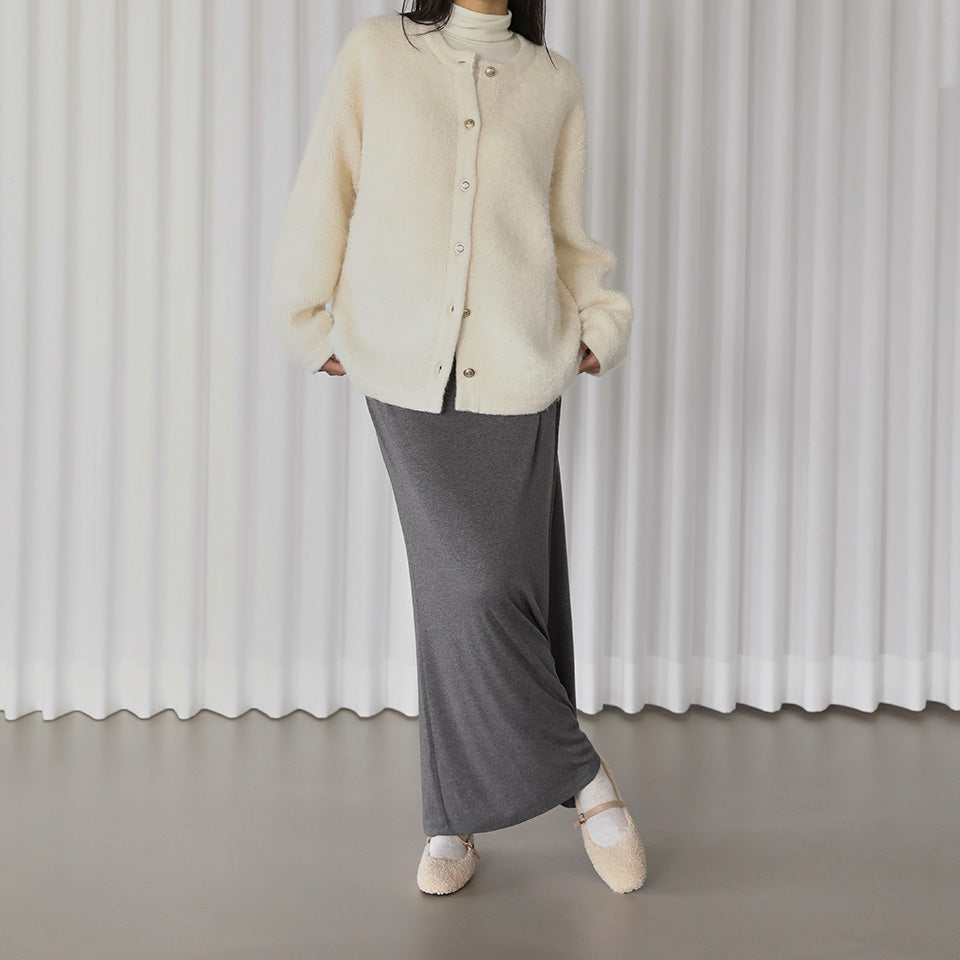 韓國 Sappun Dione Fur-lined Mary Jane Flats (1cm)【AU042】