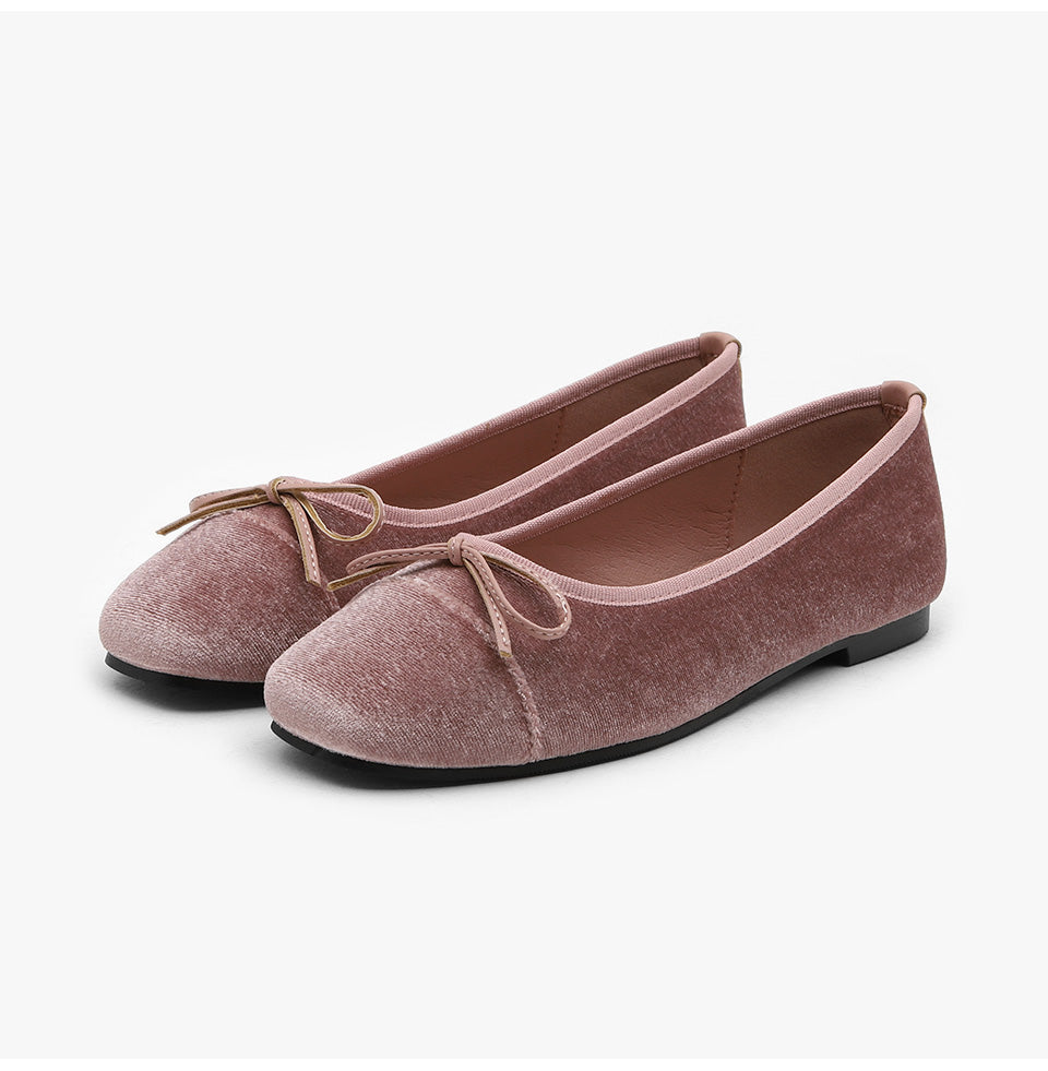 韓國 Sappun Aubrey Ribbon Velvet Flats (1cm)【AU021】