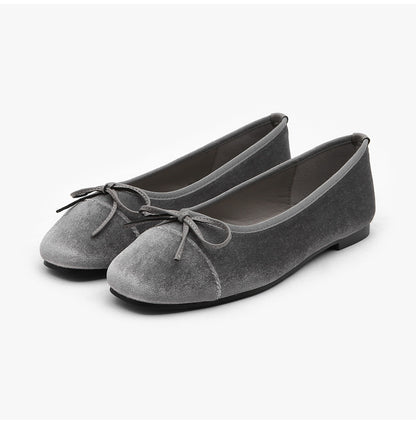 韓國 Sappun Aubrey Ribbon Velvet Flats (1cm)【AU021】