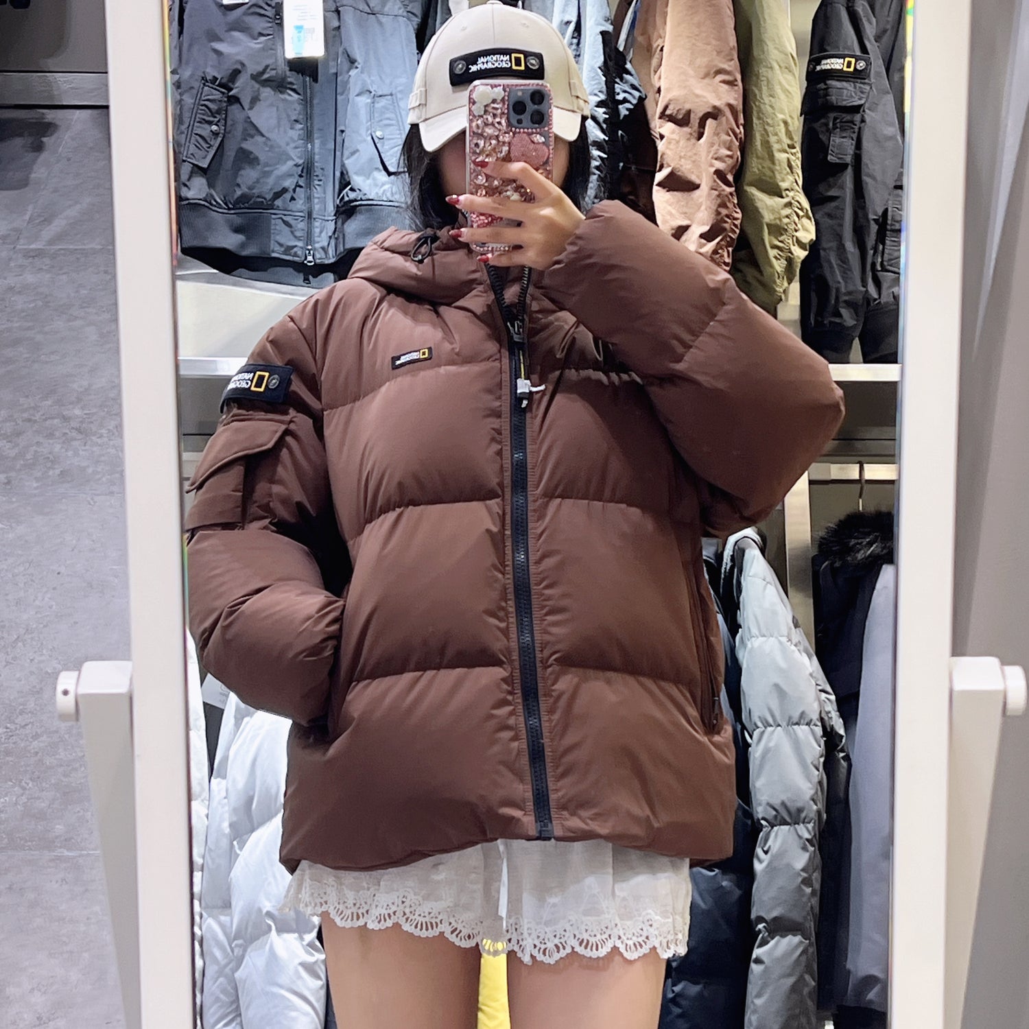 韓國 National Geographic Golden Mall Short Length Goose Hoodie Down Jumper鵝絨【NG819】