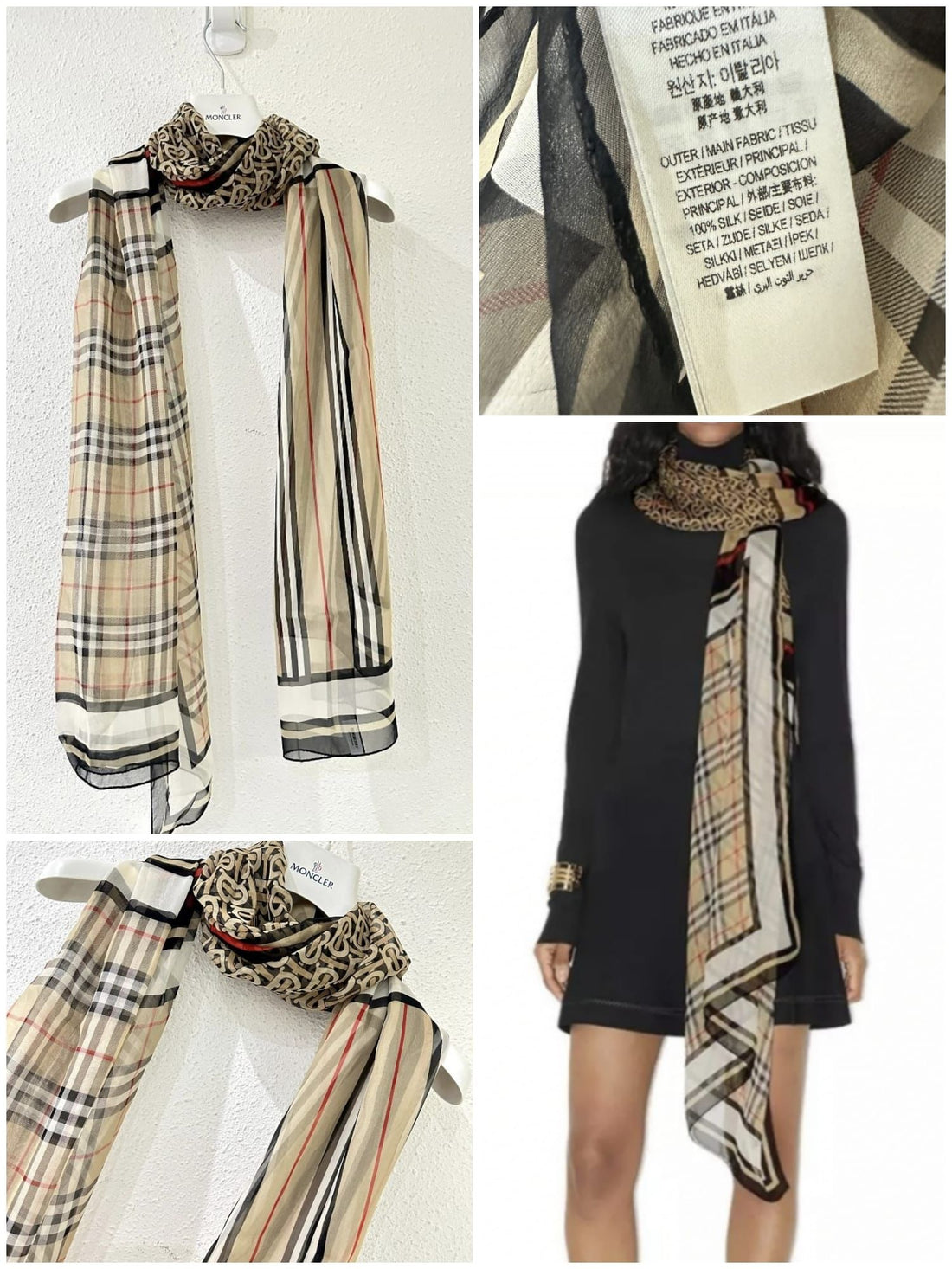 BurberryMontage Print Silk Chiffon Scarf 【YS21】