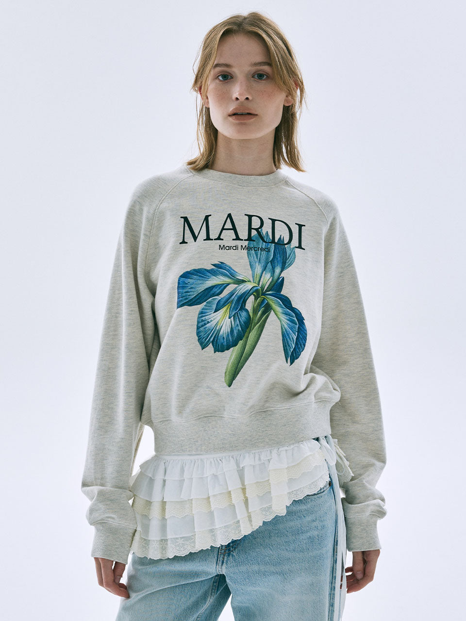 韓國 Mardi Mercredi Sweatshirt Raglan Lilies 07【MM280】