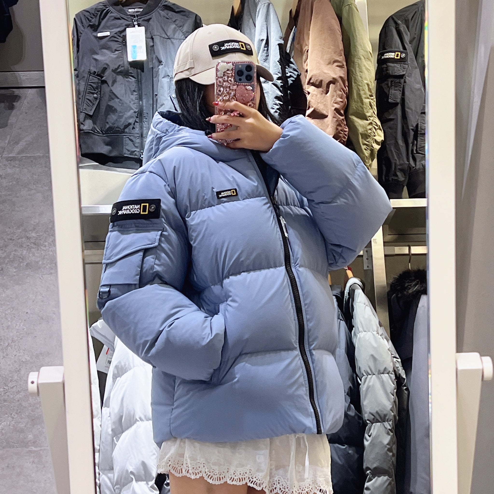 韓國 National Geographic Golden Mall Short Length Goose Hoodie Down Jumper鵝絨【NG819】