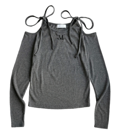 韓國 Mucent Neki Ribbon Off Shoulder T【MU180】