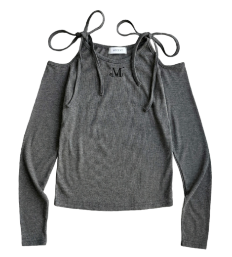 韓國 Mucent Neki Ribbon Off Shoulder T【MU180】