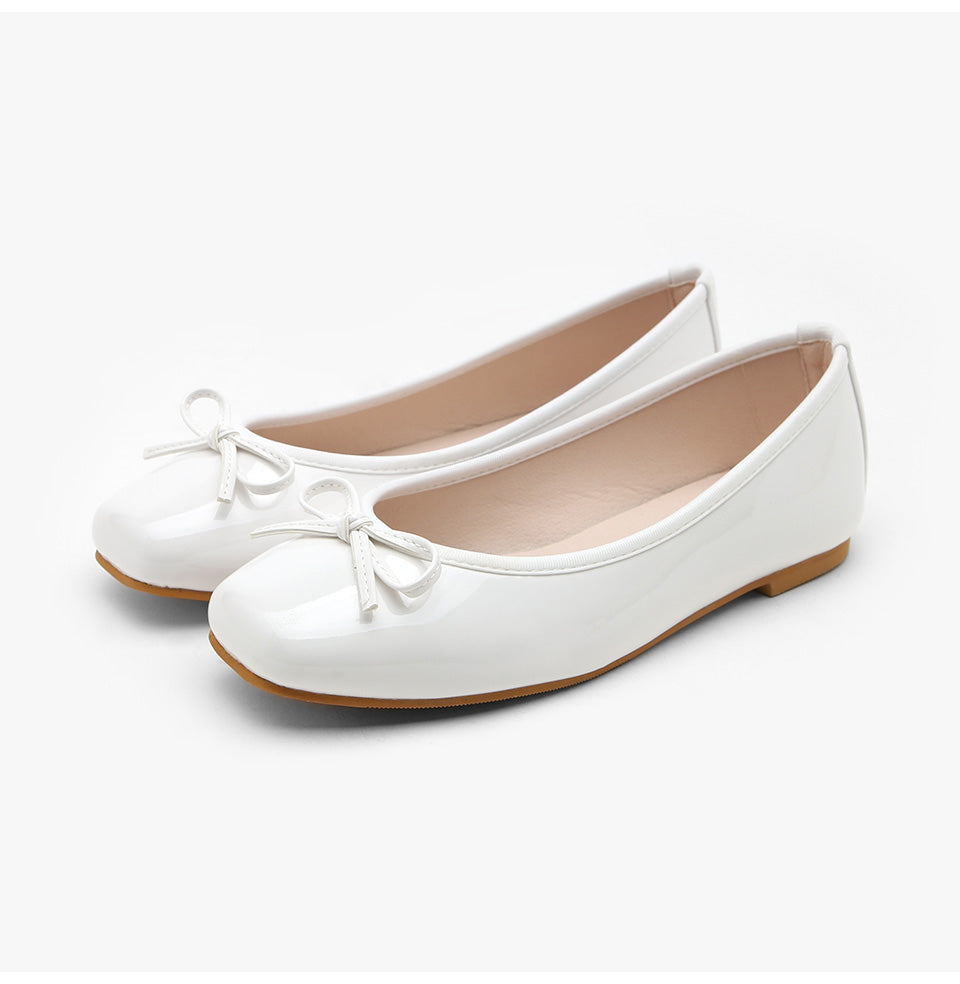 韓國 Sappun Erino Enamel Ribbon Flats (1cm)【AU032】