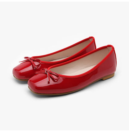 韓國 Sappun Erino Enamel Ribbon Flats (1cm)【AU032】