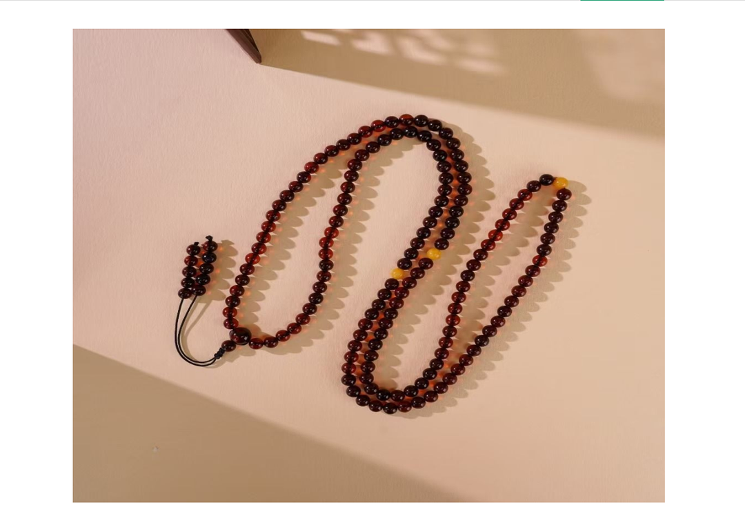 琥珀血珀圓珠項鍊 4+mm【SE619】