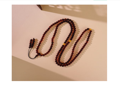 琥珀血珀圓珠項鍊 4+mm【SE619】