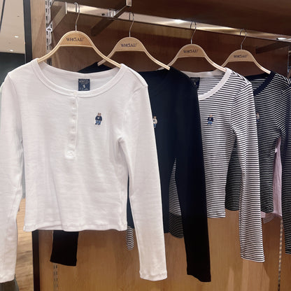 韓國 Who.A.U Steve Henry Neck T-Shirt【WA195】
