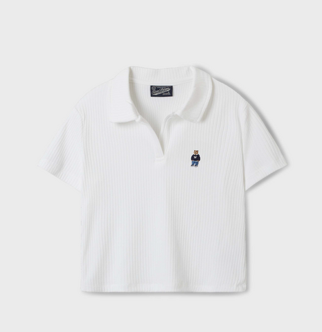 韓國 Who.A.U Steve Ribbed Collar T-Shirt【WA179】