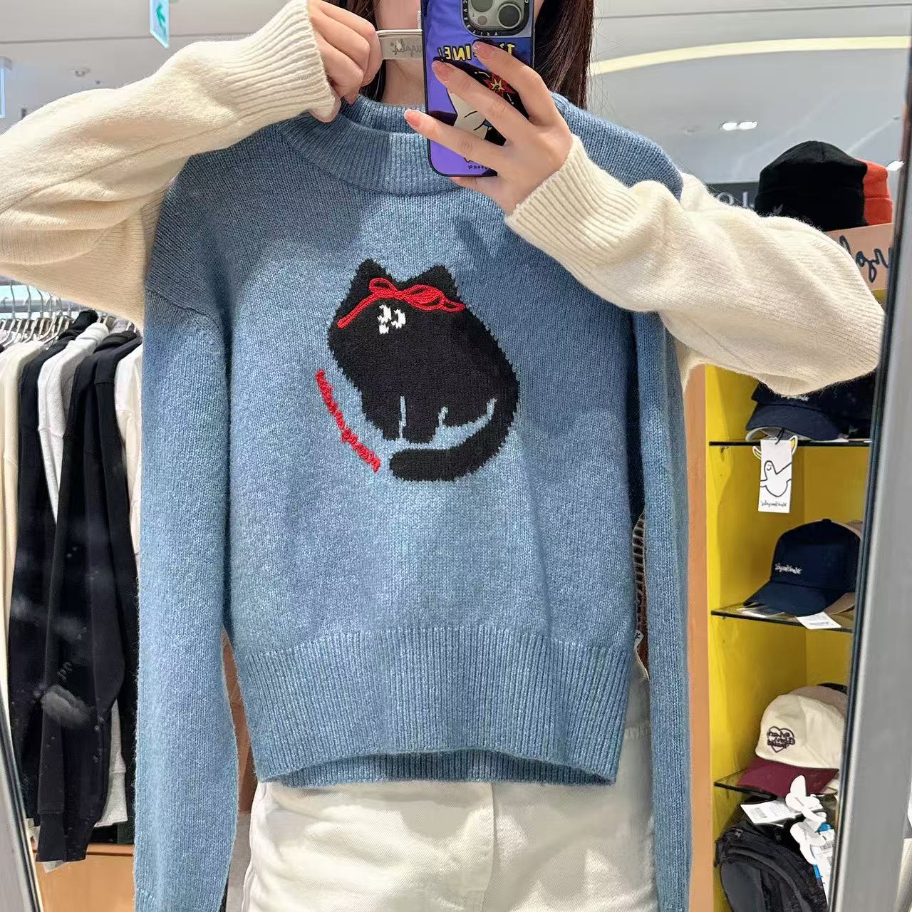 韓國 Mark Gonzales Women's Neko Graphic Knit【MG199】