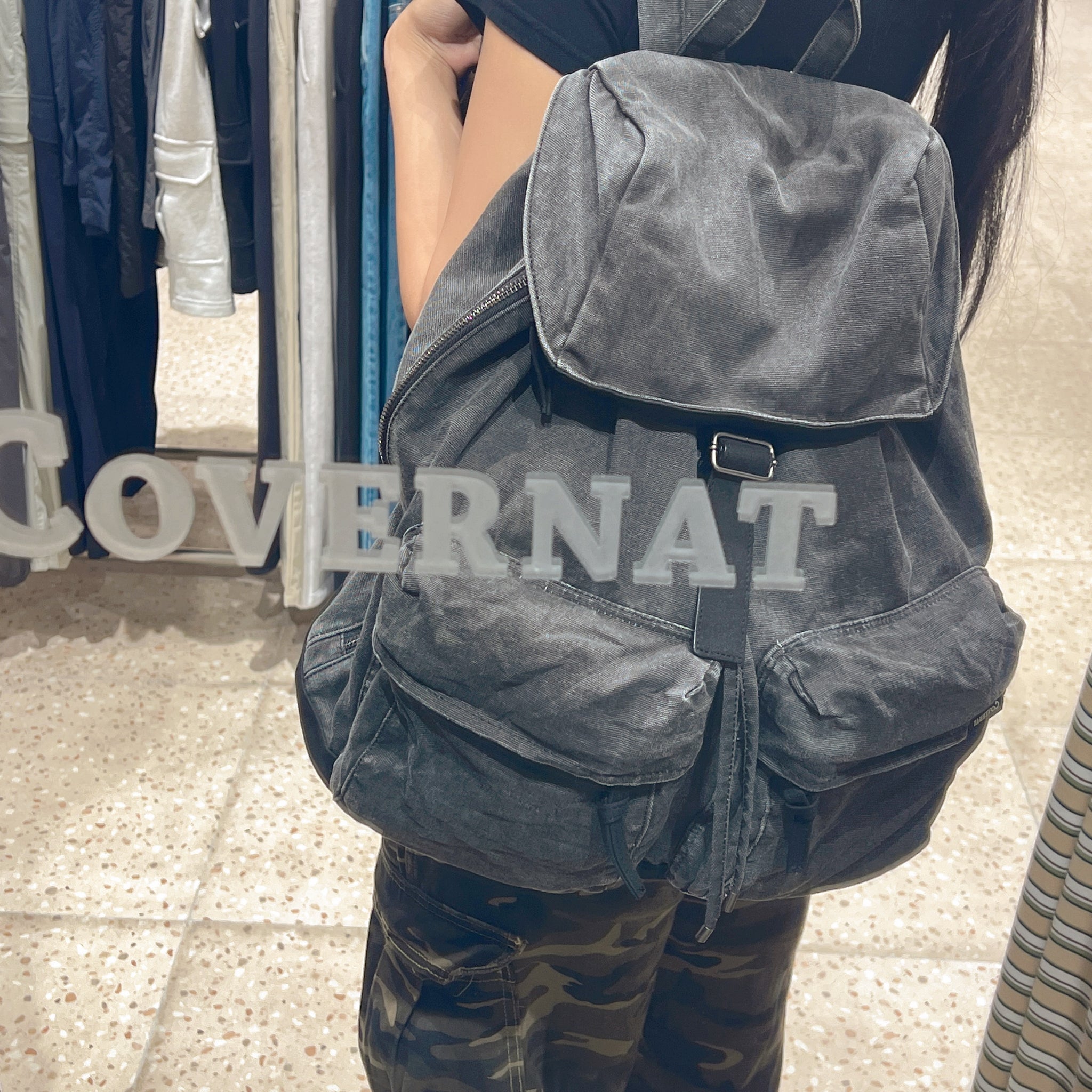 韓國 Covernat Washed Pocket Rucksack【CO033】