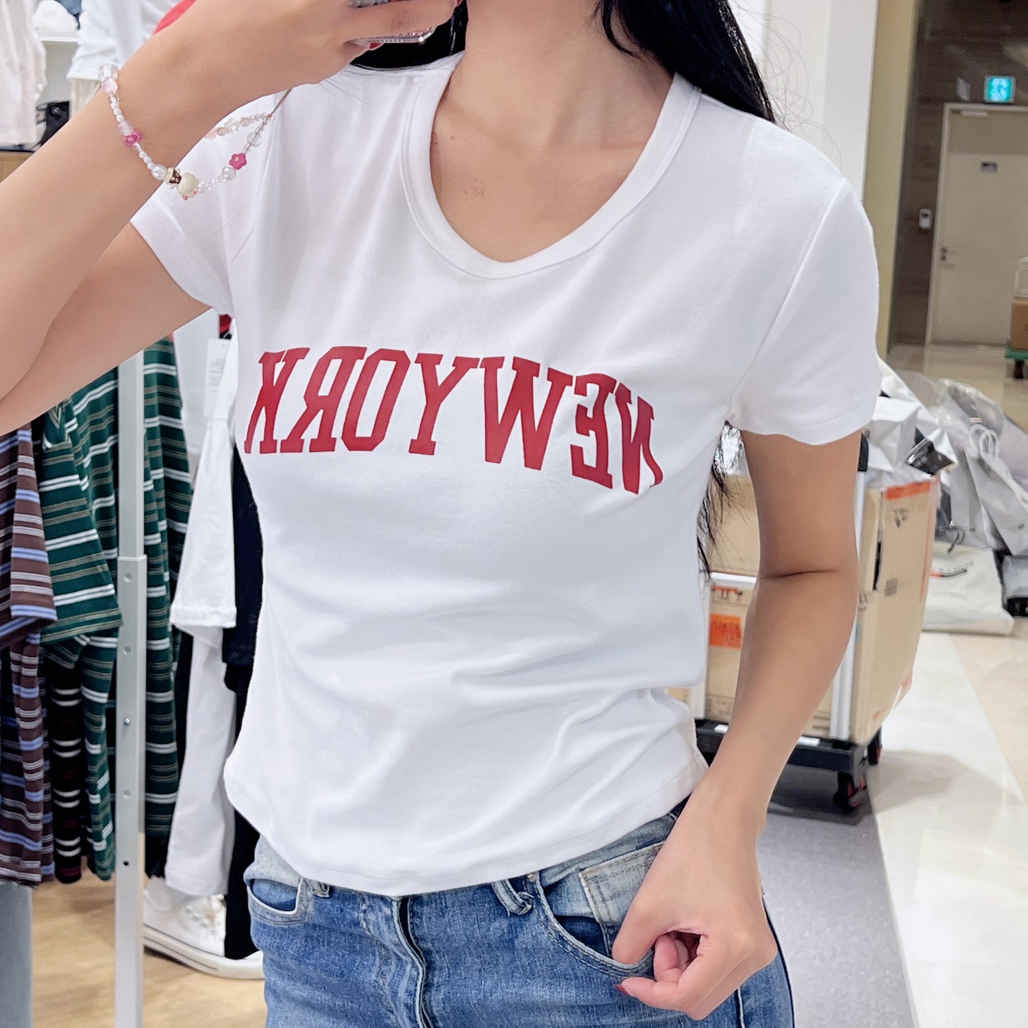 韓國 SPAO NEWYORK Slim Fit Short Sleeve T-Shirt【SP180】