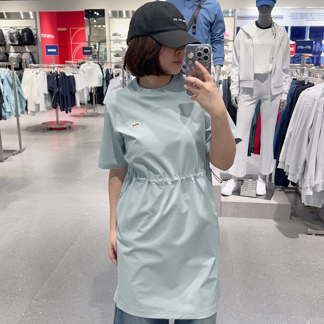 韓國 FILA Seersucker Waist String Dress【FA331】
