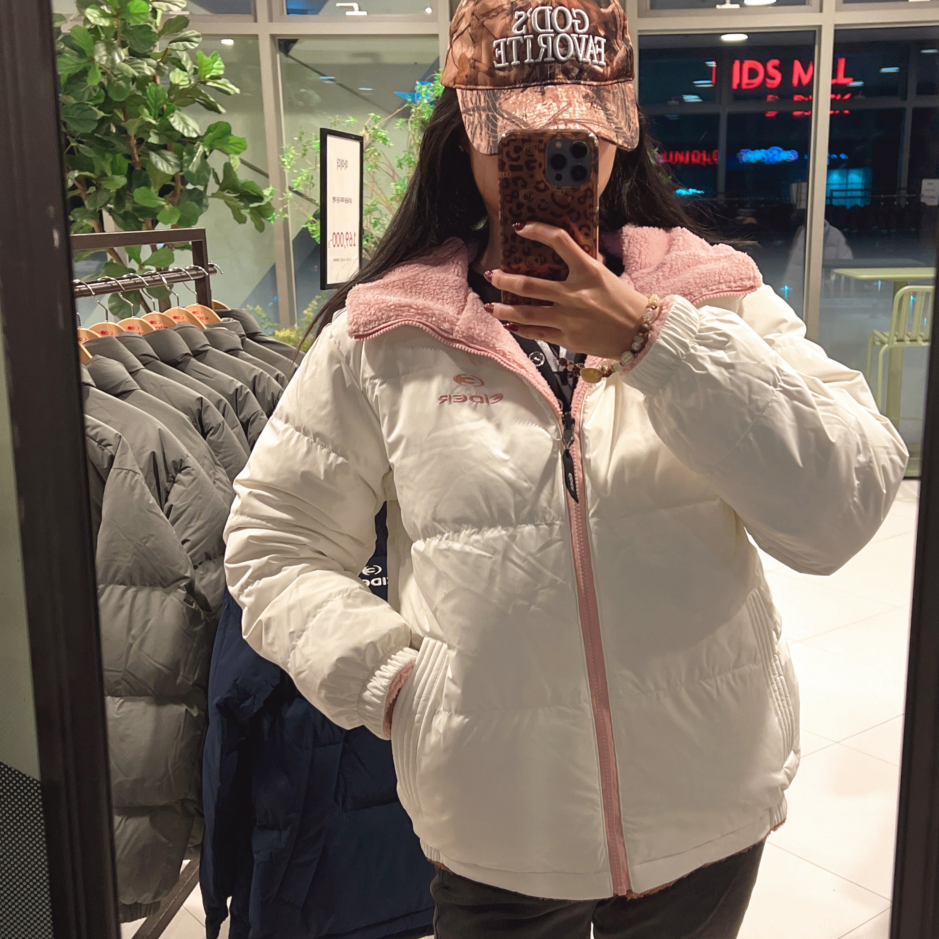 韓國 Eider Rib Hood 2 UNI Fleece Reversible Down Jacket【ER091】