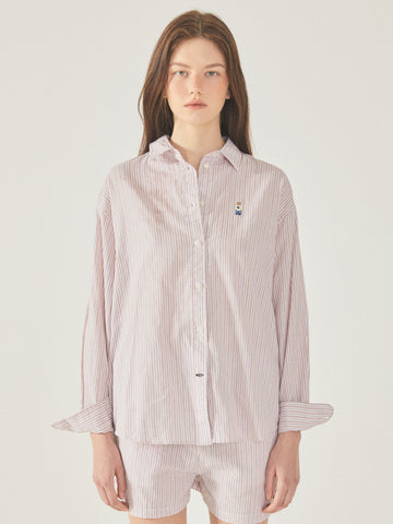 韓國 Who.A.U Steve Loose Fit Striped Shirts【WA219】