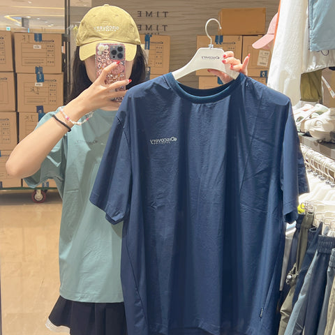 韓國 Discovery Fresh Event Woven Short Sleeve T-Shirt凉爽防晒面料【DY041】