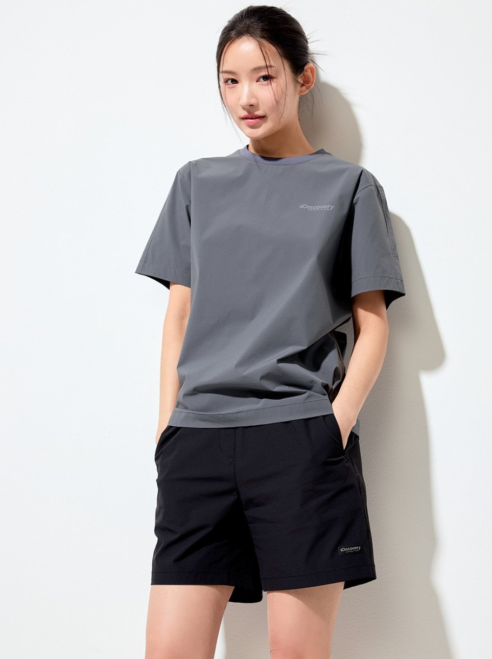 韓國 Discovery Fresh Event Woven Short Sleeve T-Shirt凉爽防晒面料【DY041】