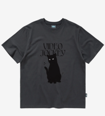 韓國 Video Jockey Black Cat T-Shirt【VJ026】