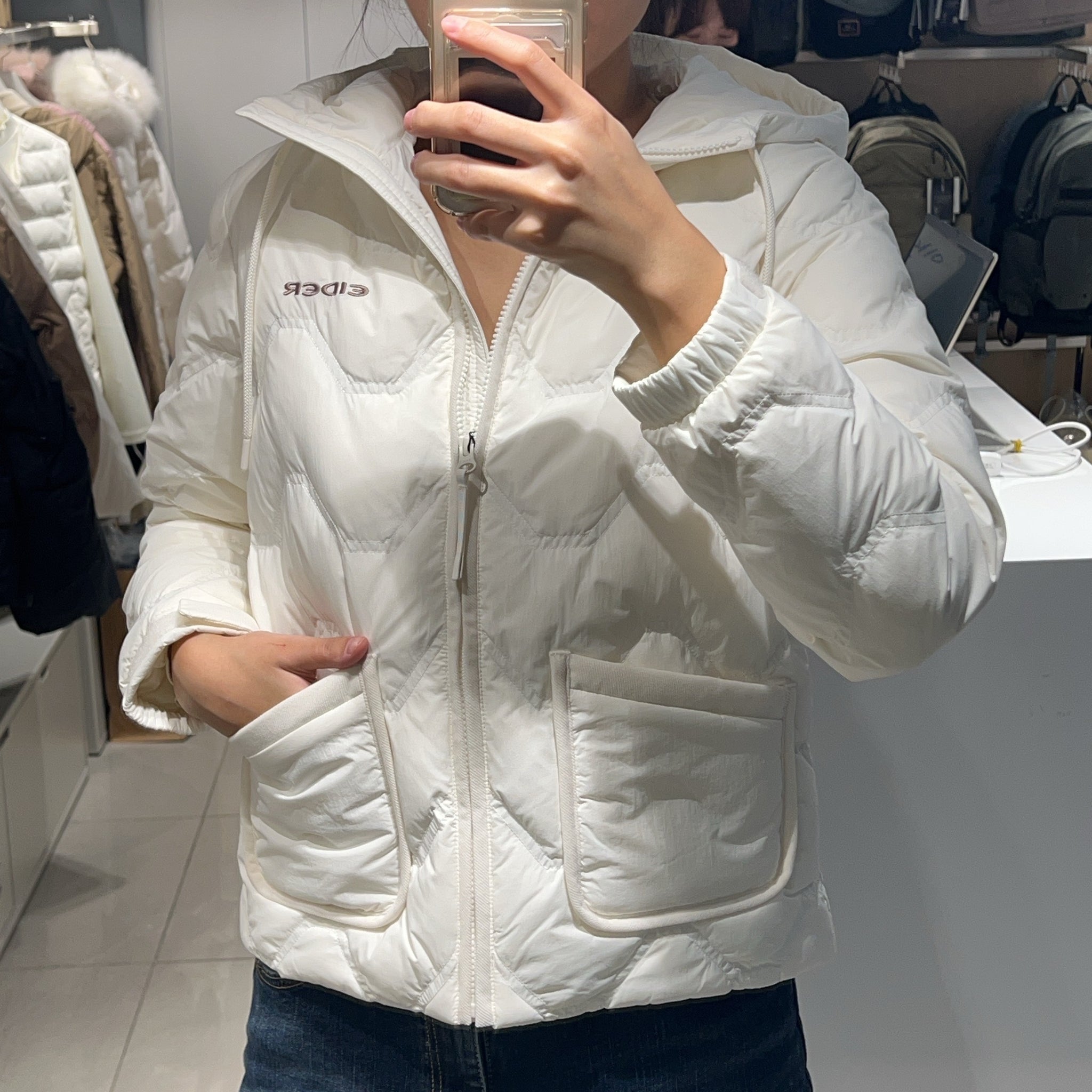 韓國 Eider Women's Slim Hoodie Blend Down Jacket (鵝絨)【ER086】
