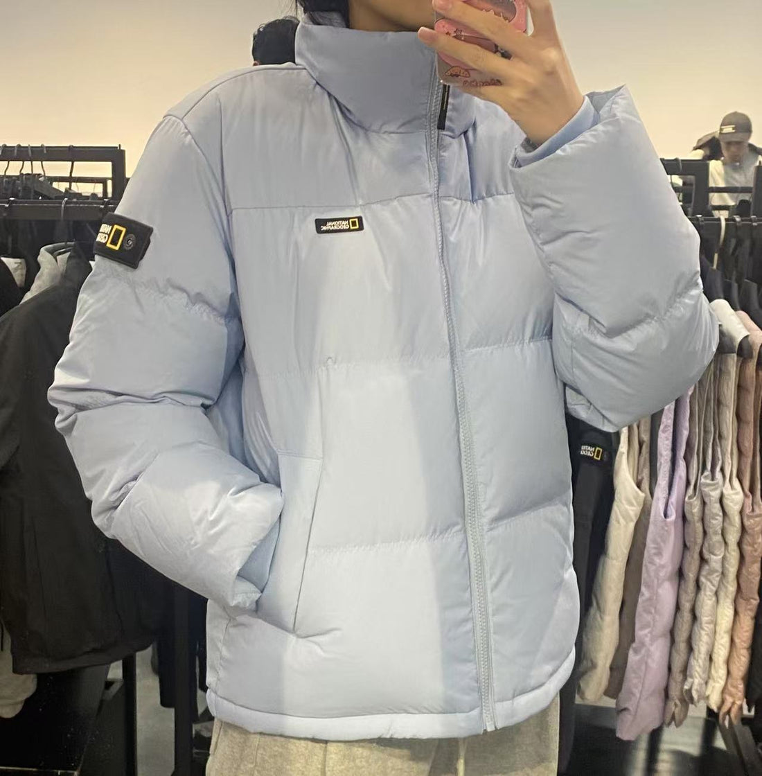 韓國 National Geographic Unisex REIMANN Cropped Duck Down Jacket【NG369】