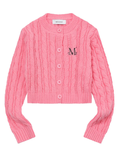 韓國 Mucent Vester Crop R-Neck Knit Cardigan【MU185】