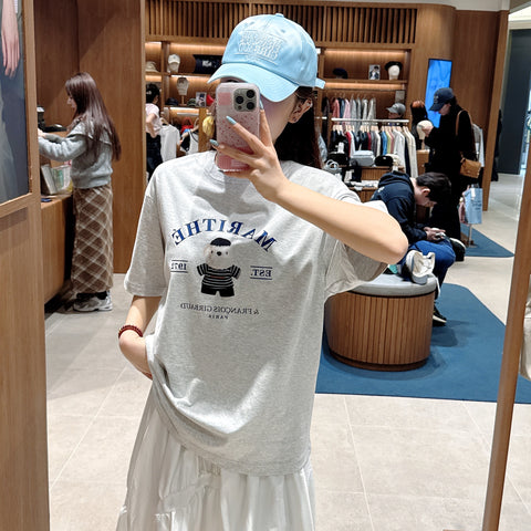 韓國 Marithe Francois Girbaud DOODLE BEAR IMAGE GRAPHIC TSHIRT【MF484】