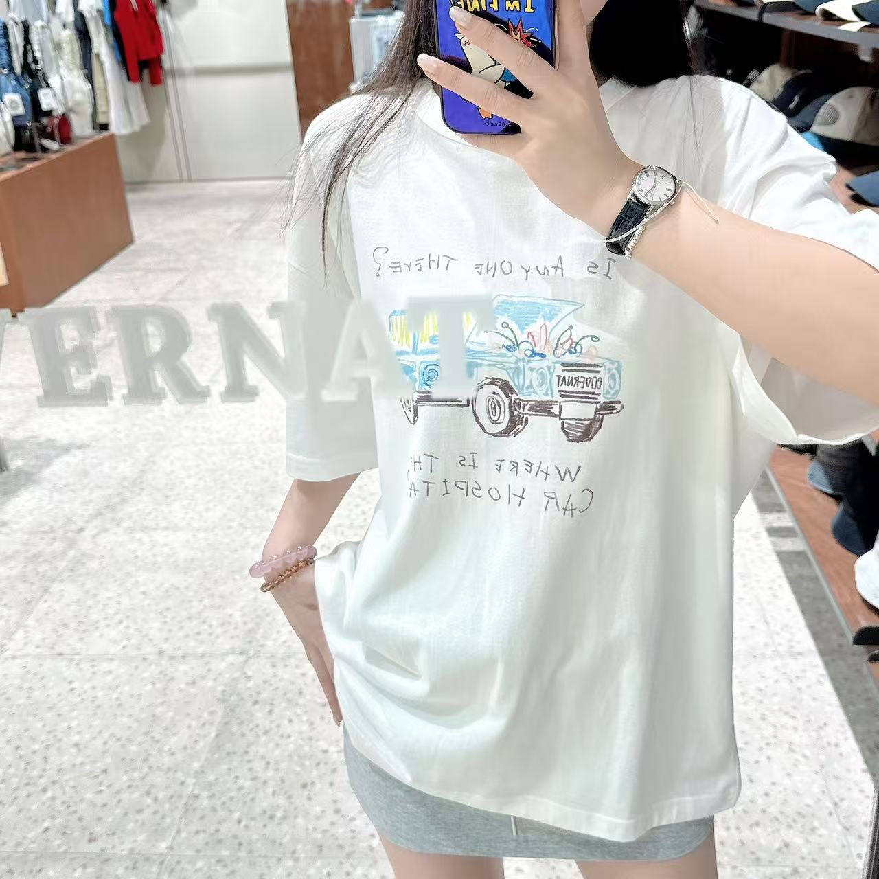 韓國 Covernat Vintage Car Drawing T-Shirt【CO051】