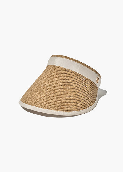 韓國 Marithe Francois Girbaud CIRCLE LOGO RAFFIA SUN VISOR【MF585】