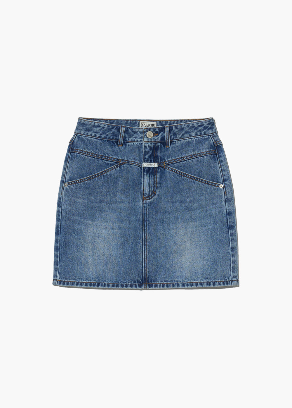 韓國 Marithe Francois Girbaud Women's STRAIGHT DENIM MINI SKIRT【MF483】