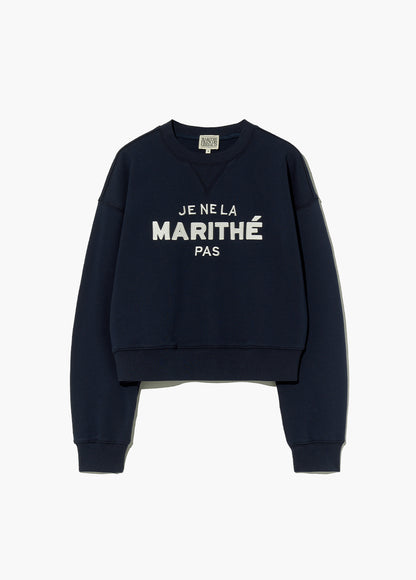 韓國 Marithe Francois Girbaud W APPLIQUE LOGO CROP SWEATSHIRT【MF325】