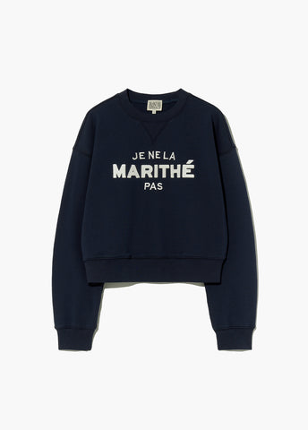 韓國 Marithe Francois Girbaud W APPLIQUE LOGO CROP SWEATSHIRT【MF325】