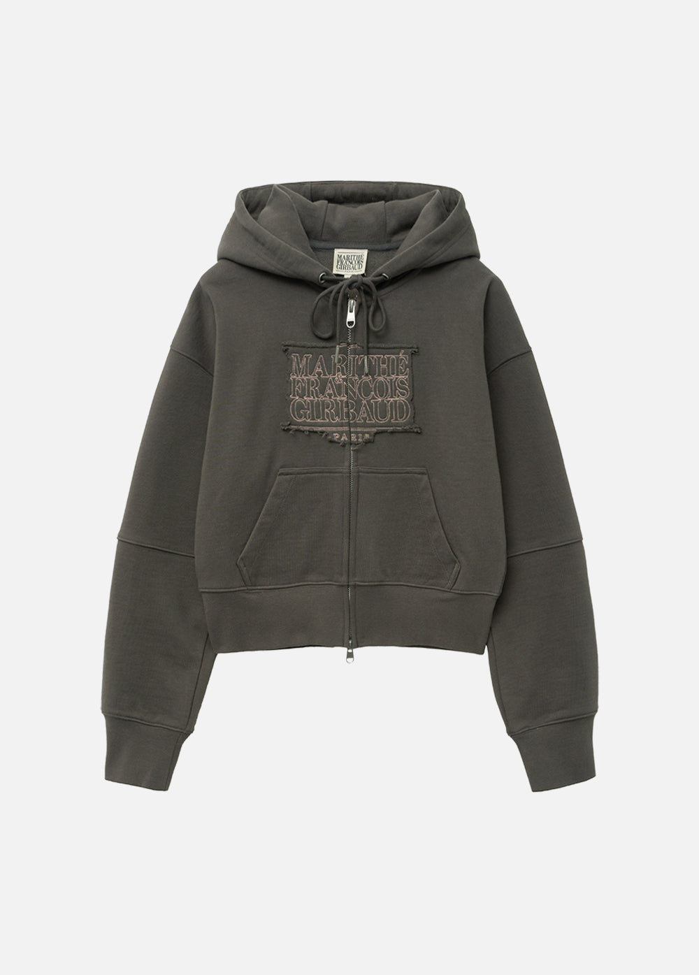 韓國 Marithe Francois Girbaud W CLASSIC LOGO CROP HOODIE ZIPUP 【MF018】