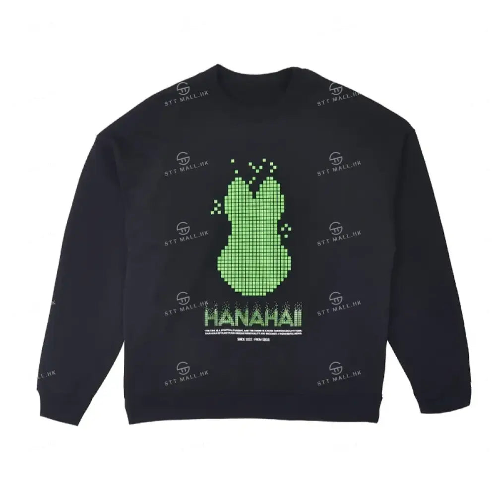 韓國 HANAHAII 圓領衛衣 【ST128】 Black / M 一般商品
