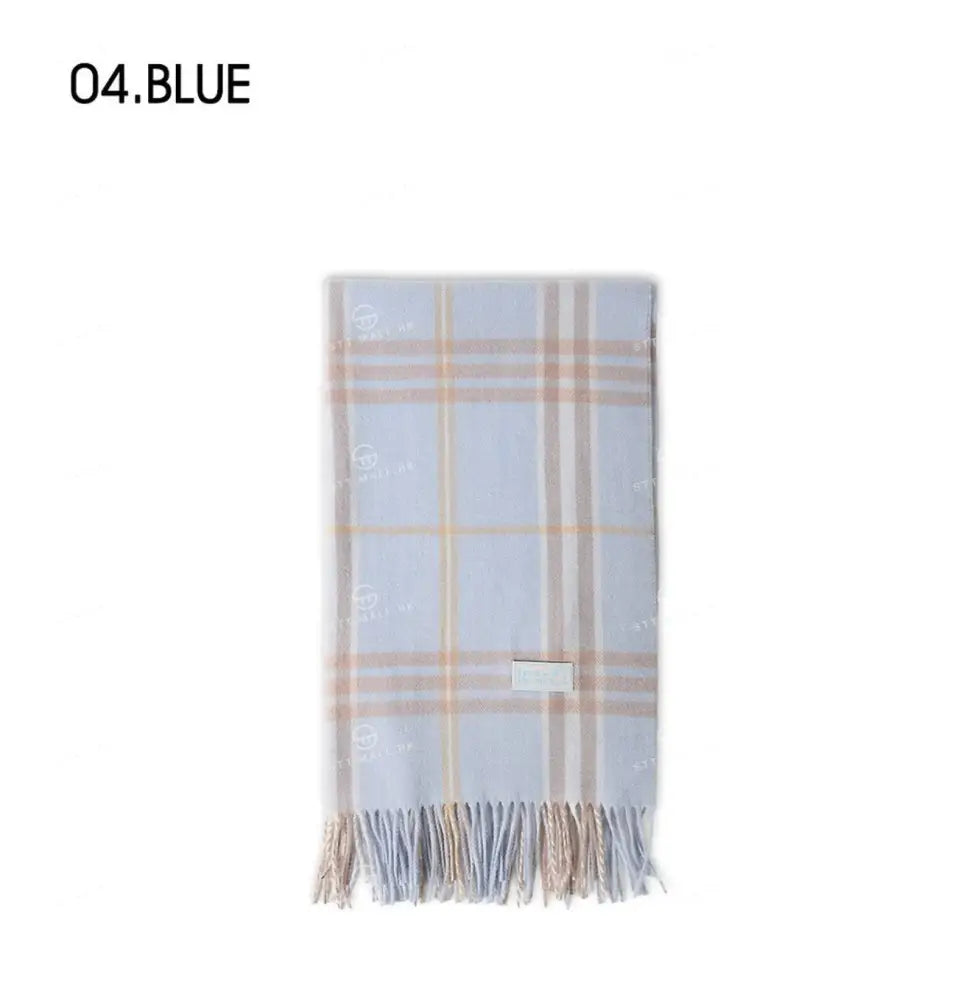 韓國 Mardi Mercredi Les Cadeaux Wool Muffler Check【MM179】 Blue 一般商品