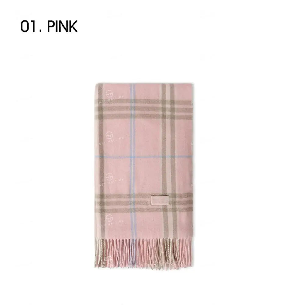 韓國 Mardi Mercredi Les Cadeaux Wool Muffler Check【MM179】 Pink 一般商品