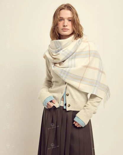 韓國 Mardi Mercredi Les Cadeaux Wool Muffler Check【MM179】 一般商品