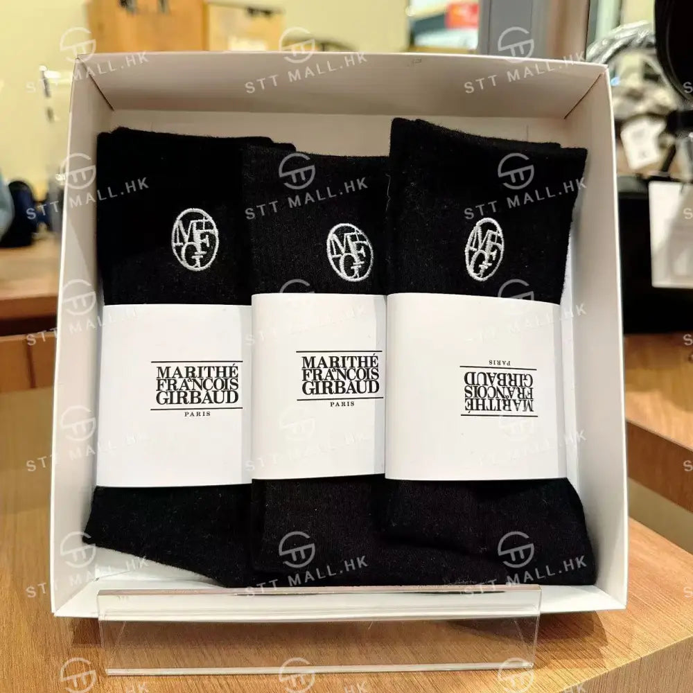 韓國 Marithe Francois Girbaud 3Pack Embroidery Socks【MD041】 Black 一般商品