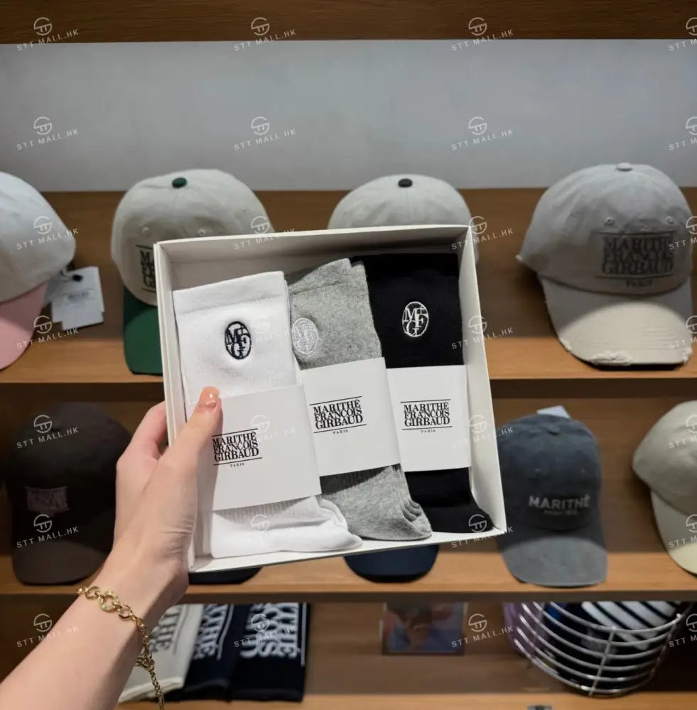 韓國 Marithe Francois Girbaud 3Pack Embroidery Socks【MD041】 Multi 一般商品