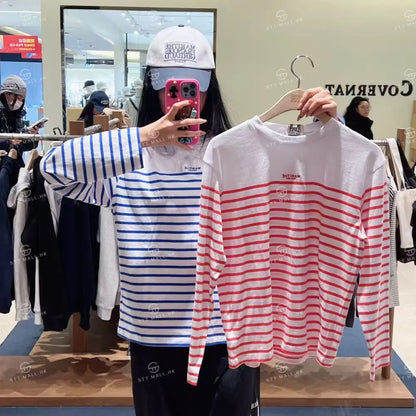 韓國 Marithe Francois Girbaud Block Stripe Long Sleeve Tee【MD172】 Red / S 一般商品