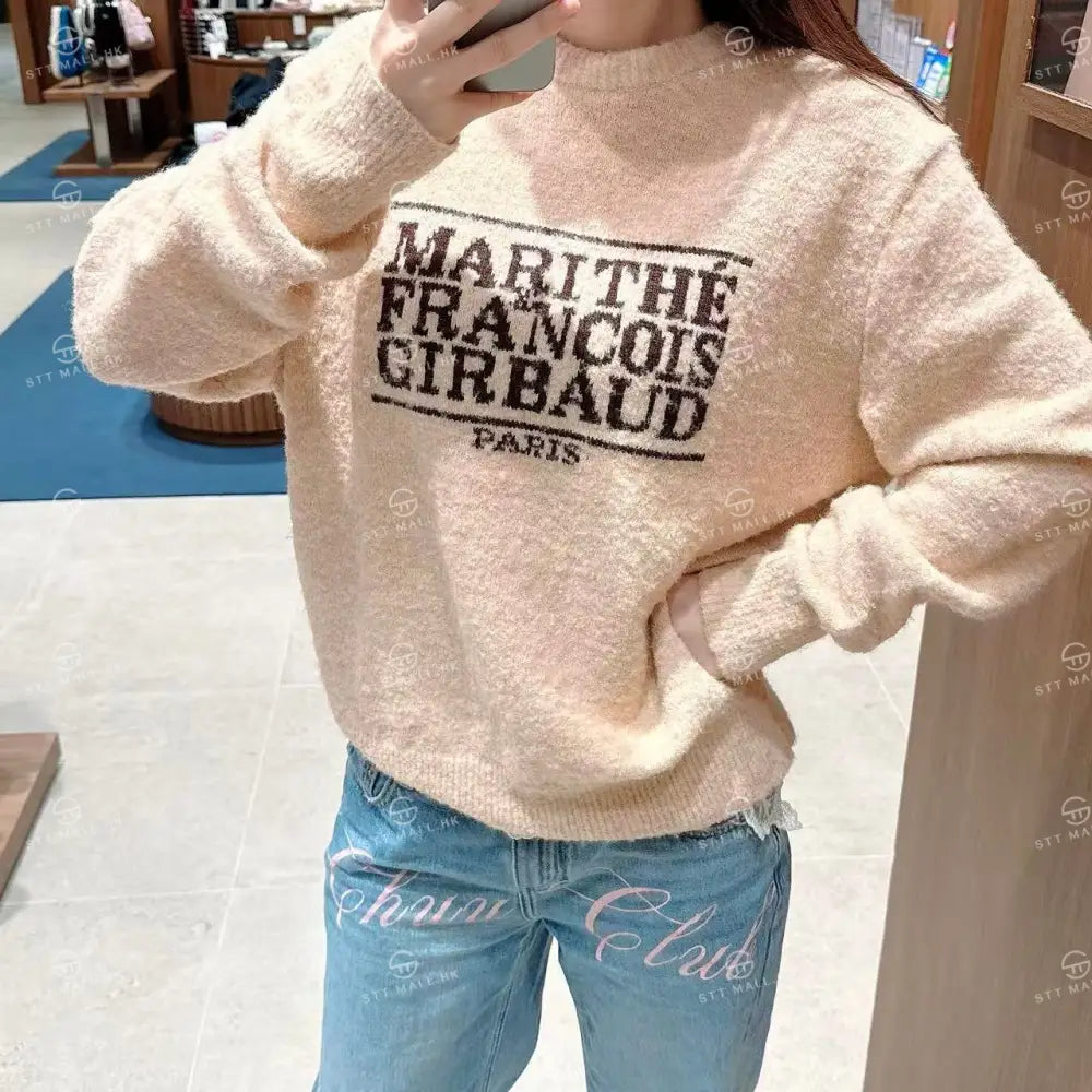 韓國 Marithe Francois Girbaud Boucle Classic Logo Knit Pullover【MD057】 一般商品