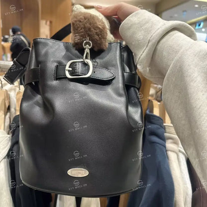 韓國 Marithe Francois Girbaud Buckle Strap Bucket Bag【MD017】 Black 一般商品