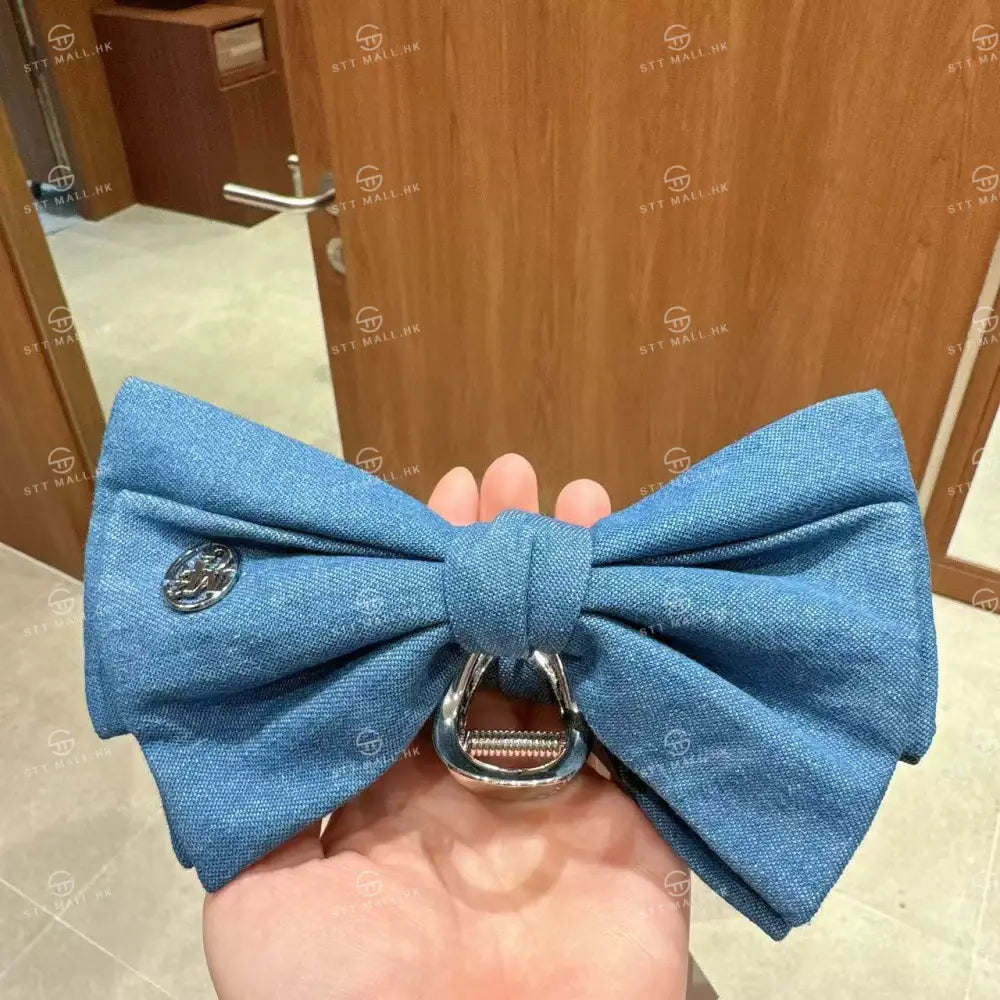 韓國 Marithe Francois Girbaud Circle Logo Ribbon Hair Clip【MD193】 Blue 一般商品