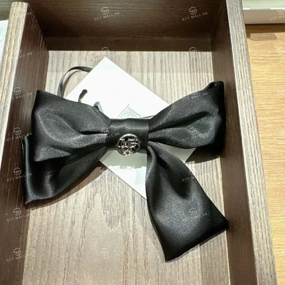 韓國 Marithe Francois Girbaud Circle Logo Ribbon Hair Pin【MD196】 Black 一般商品