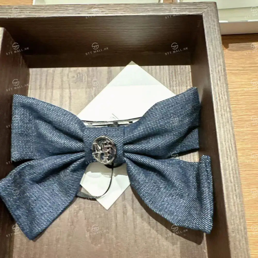 韓國 Marithe Francois Girbaud Circle Logo Ribbon Hair Pin【MD196】 Blue 一般商品