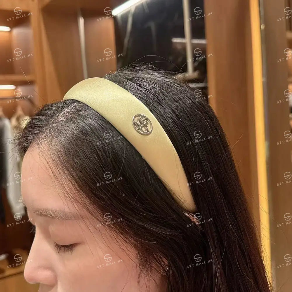 韓國 Marithe Francois Girbaud Circle Logo Satin Hair Band【MD074】 Light Mint 一般商品